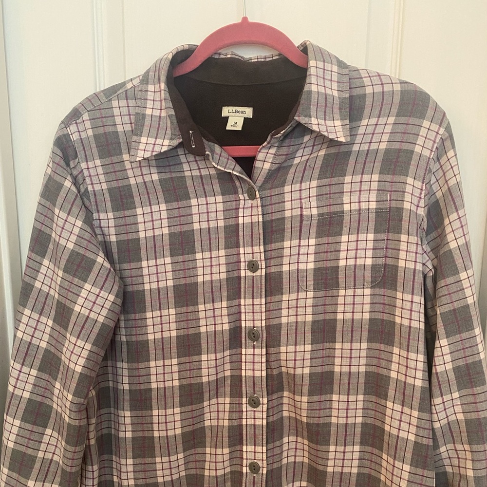 LL Bean- flannel fleece lined shirt jacket